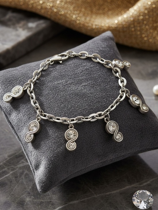 Brighton Jewelry - Brighton Sterling silver Crystal Drop Charm Bracelet